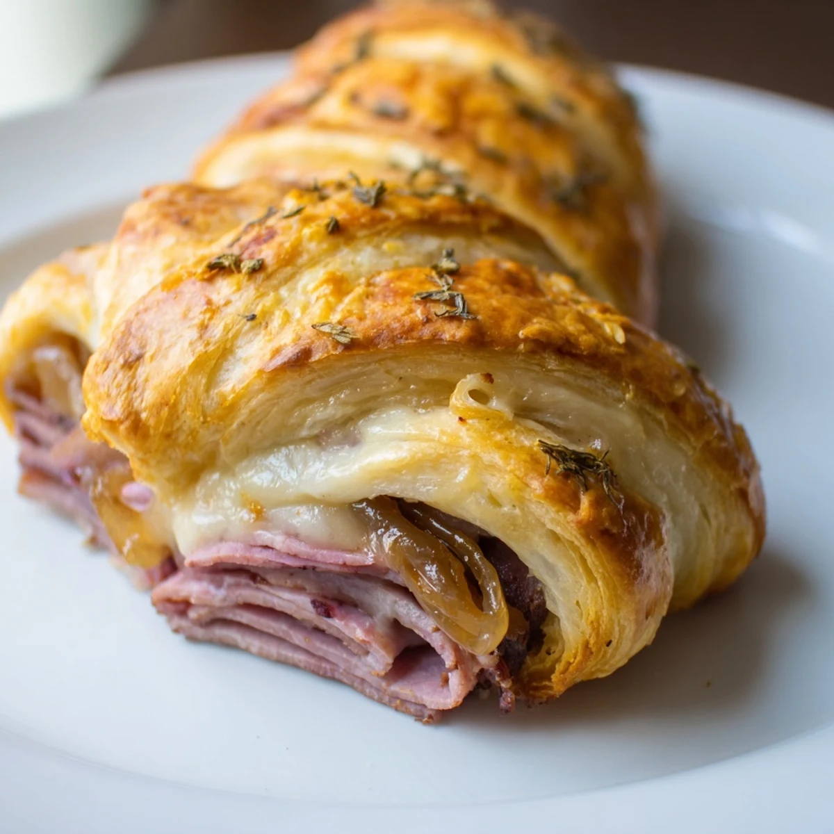 Tender roast beef and melted provolone wrapped inside flaky Beef and Cheese French Dip Roll Ups