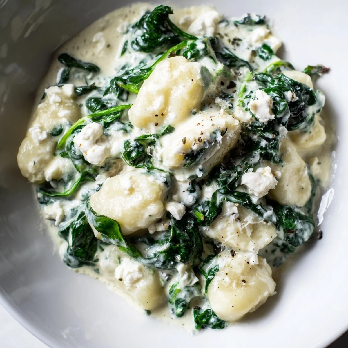 Creamy Gnocchi With Spinach And Feta