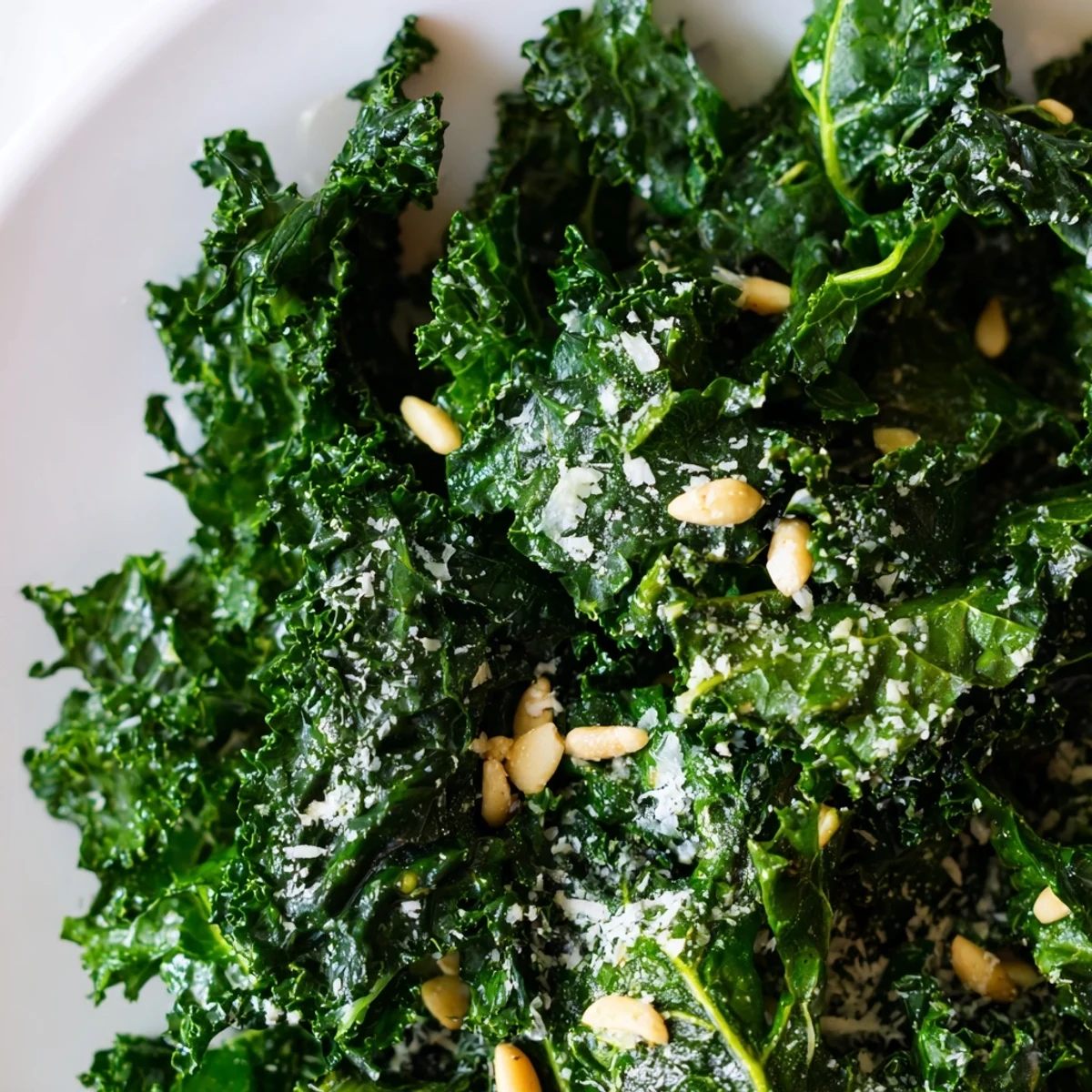 Garlic Lemon Parmesan Kale Salad