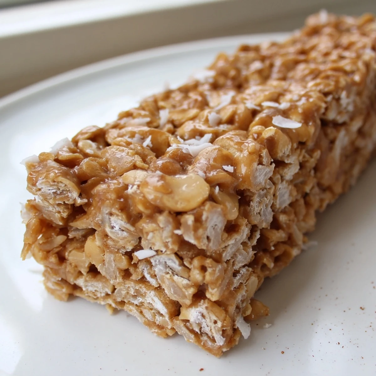 Thick slices of No Bake Apple Peanut Butter Granola Bars drizzled with honey and wrapped for a wholesome on-the-go snack
