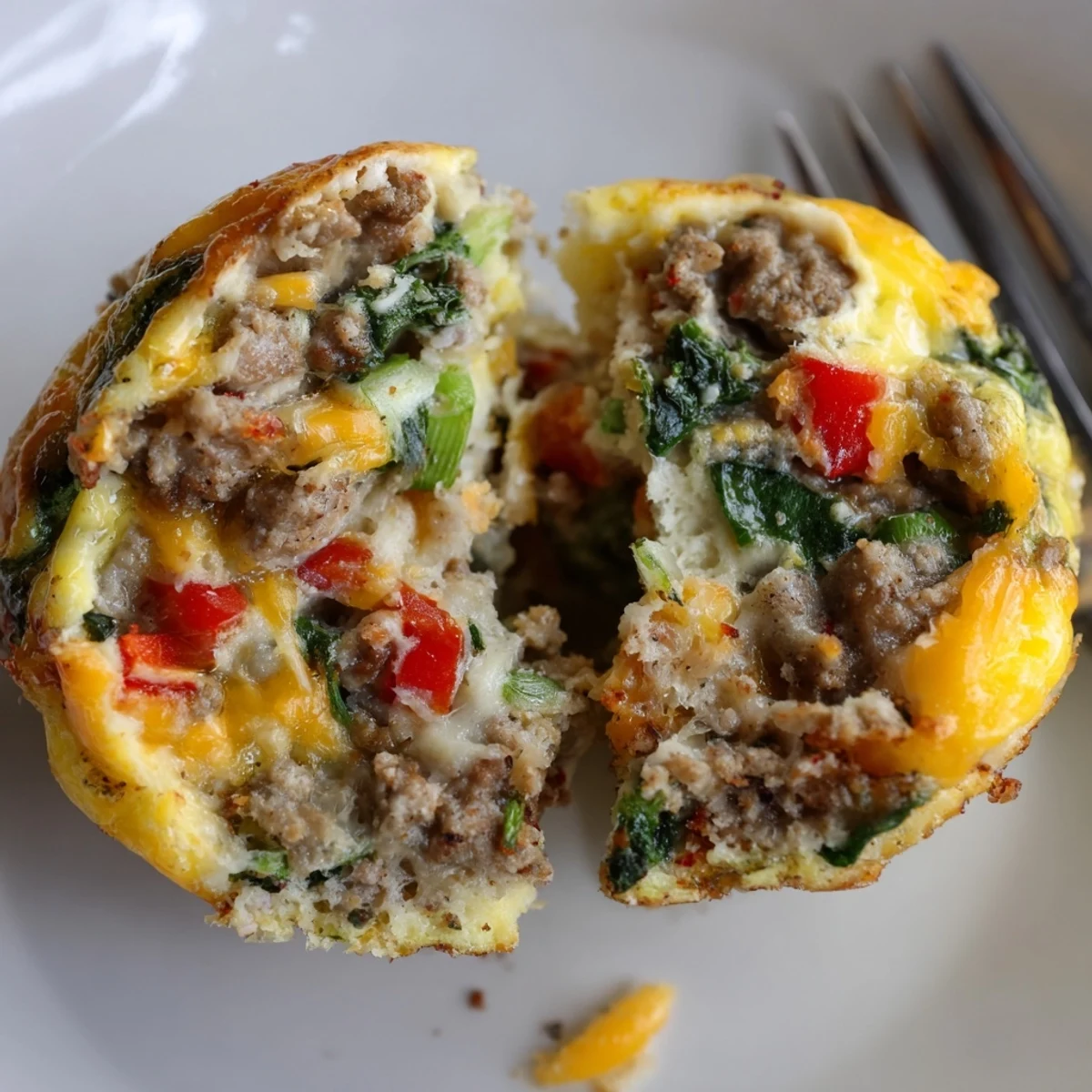 Golden browned Turkey Sausage Egg Muffins steaming, perfect for grab and go breakfasts.