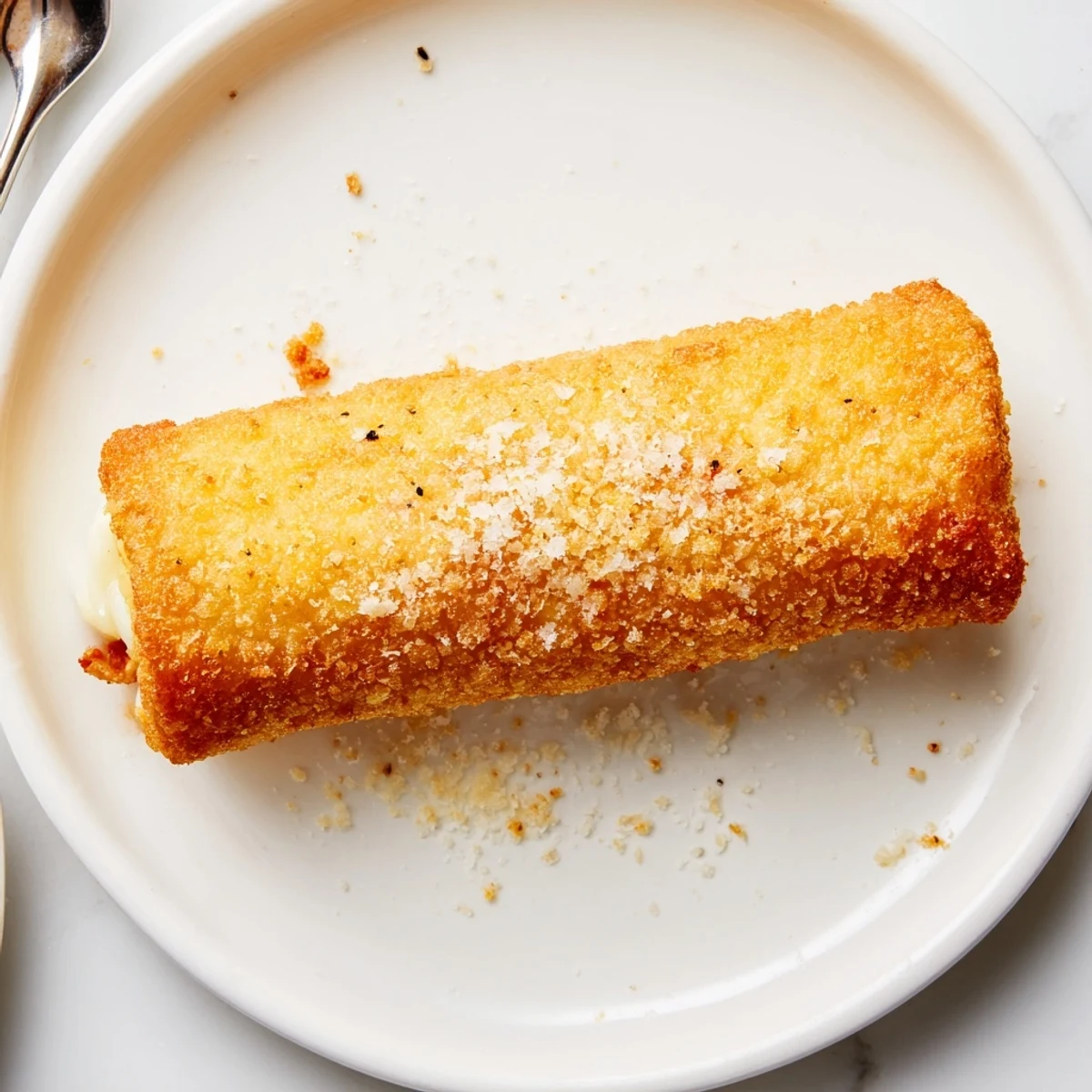 Crispy Cheesy Roll Ups with golden crust and gooey mozzarella center