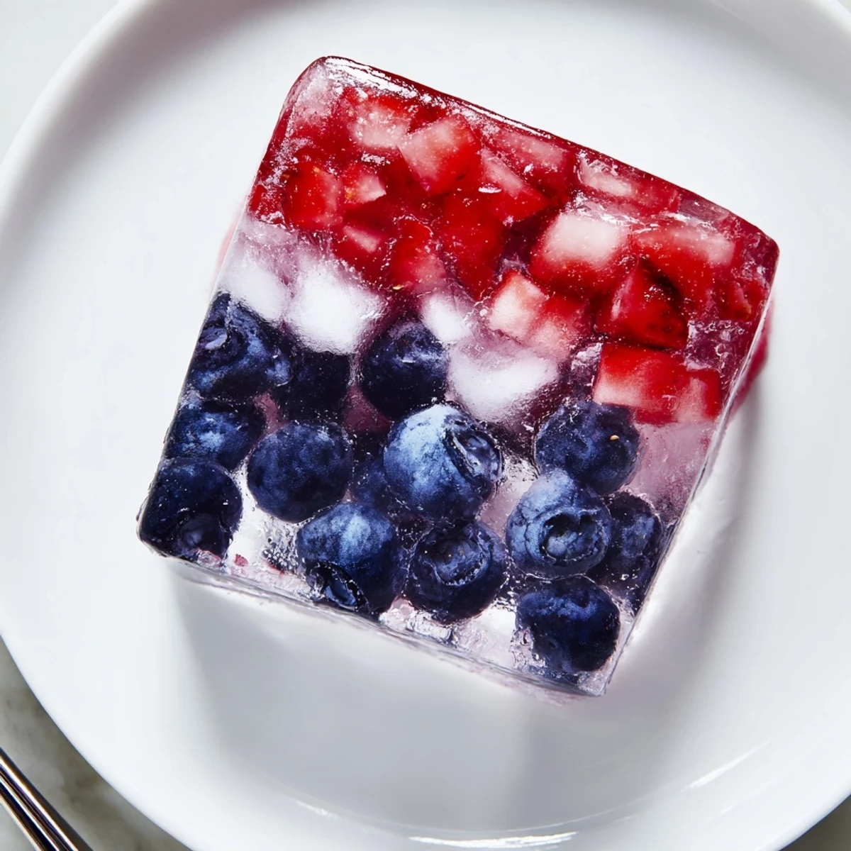Patriotic Red White And Blue Ice Cubes Recipe garnishing sparkling water at picnic