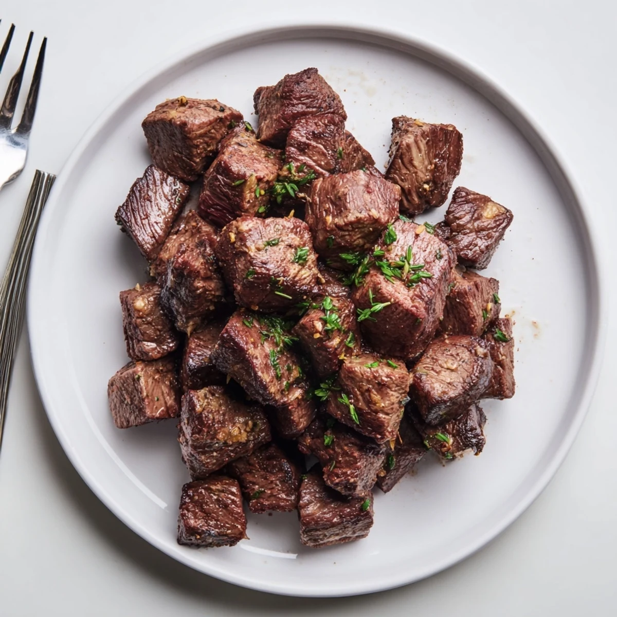 Garlic Butter Steak Bites tossed with parsley, fragrant, juicy, ready to serve.