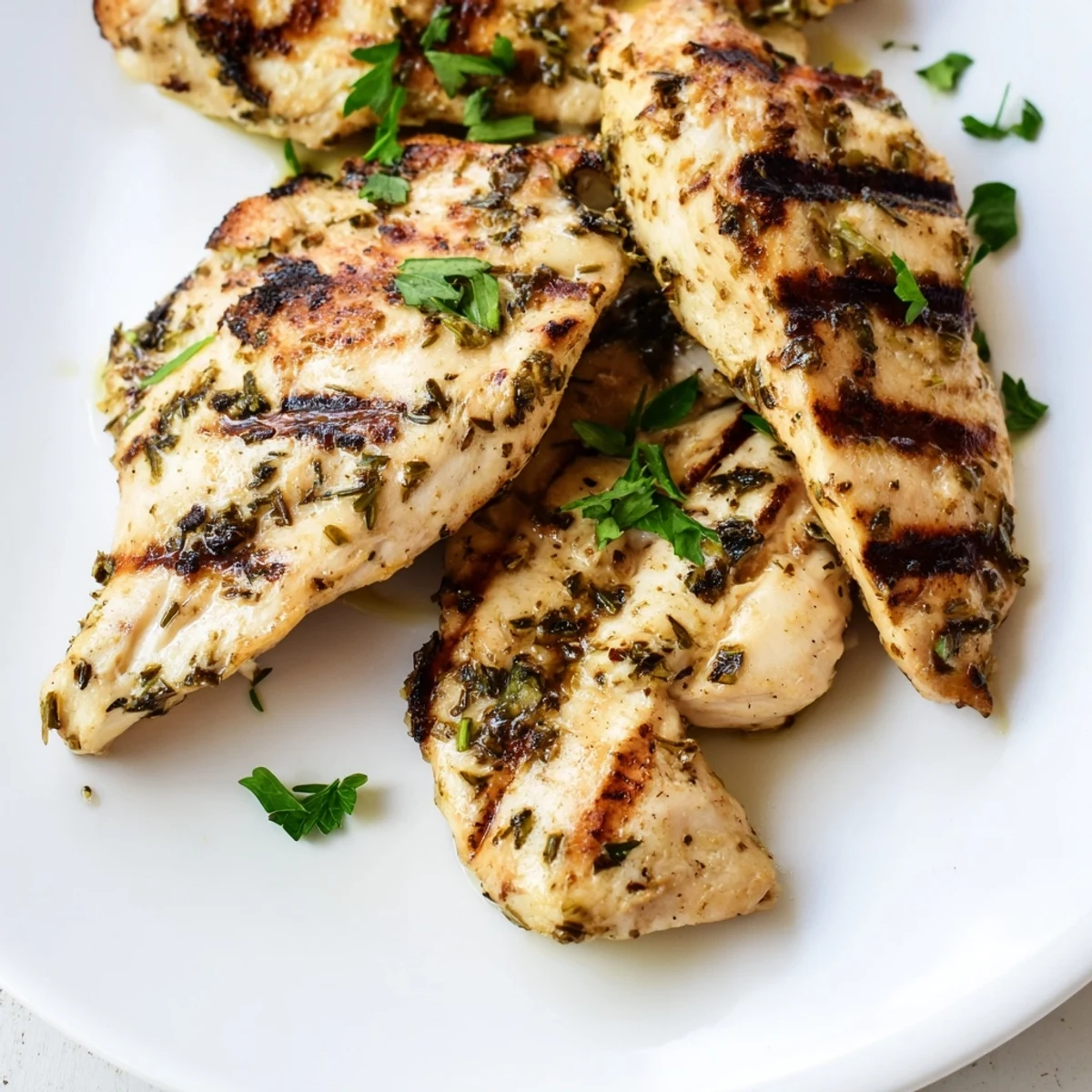 Succulent grilled chicken seasoned with paprika and oregano, sliced to show tender interior