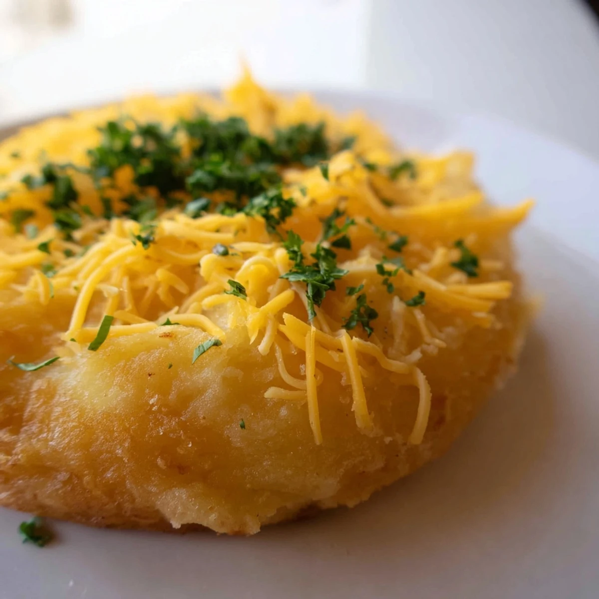 Golden shepherd's pie baked potato topped with fluffy mashed potatoes and fresh parsley