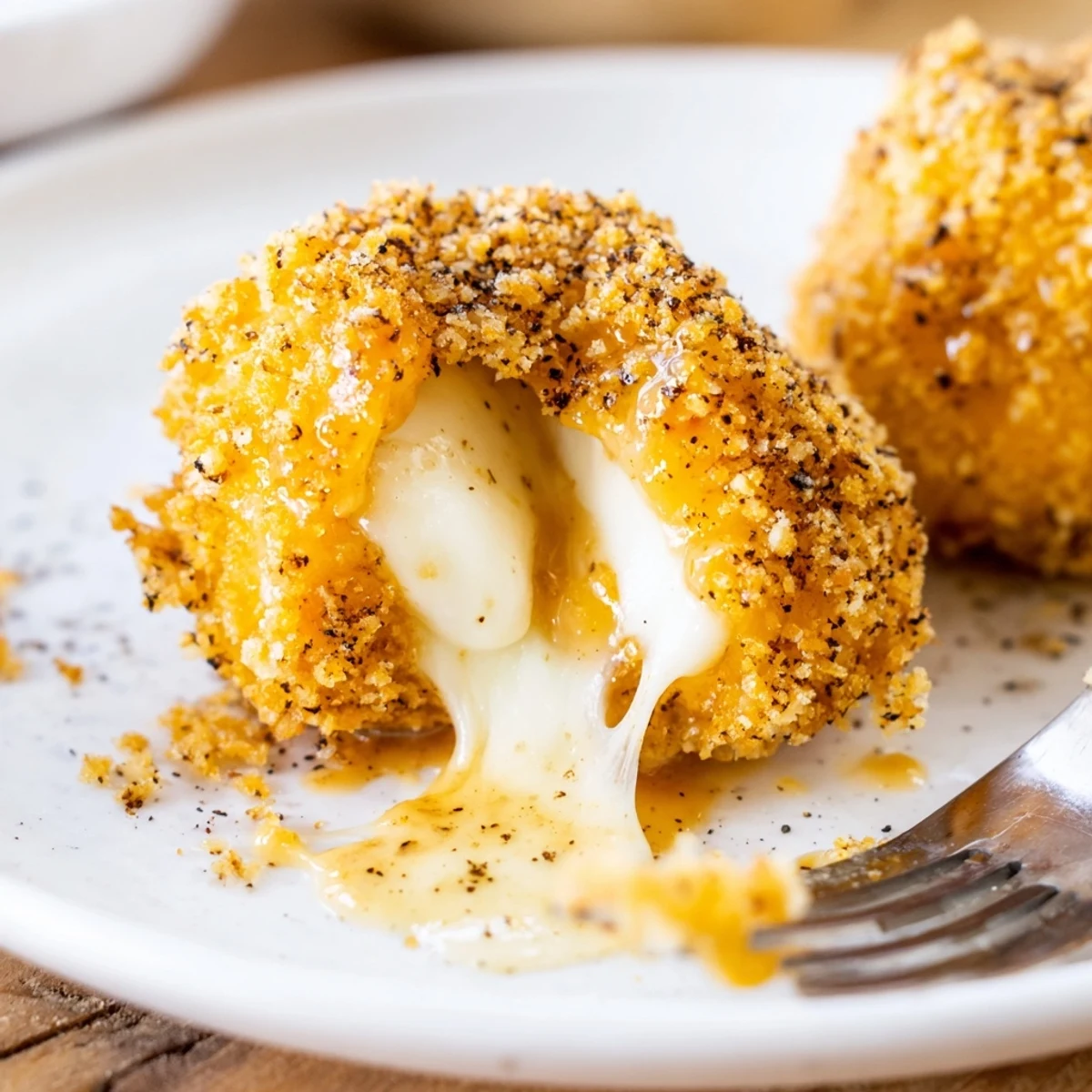 Appetizer tray showing Irresistible Crispy Mozzarella Poppers With Maple Glaze, crunchy, smoky sweet