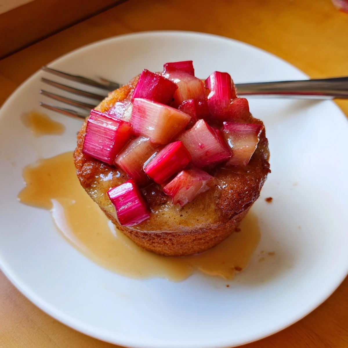 Upside Down Rhubarb Muffins