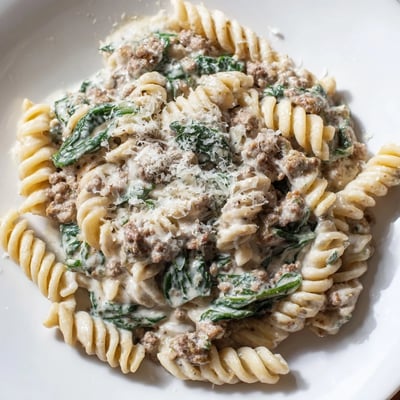 Creamy High Protein Beef Pasta