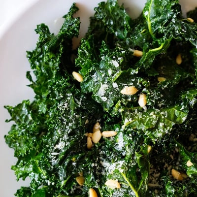 Garlic Lemon Parmesan Kale Salad