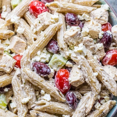 High Protein Greek Pasta Salad